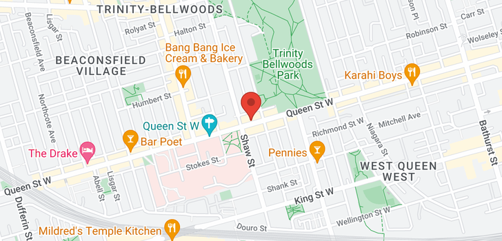 map of 920 QUEEN ST W
